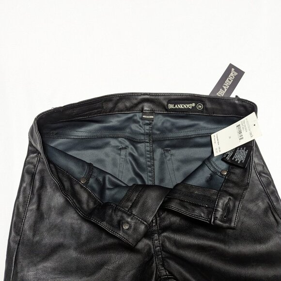 NWT Blank NYC Size 26 Black Pleather Skinny Pants - Picture 9 of 16